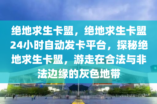 绝地求生卡盟，绝地求生卡盟24小时自动发卡平台，探秘绝地求生卡盟，游走在合法与非法边缘的灰色地带
