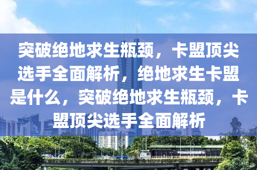突破绝地求生瓶颈，卡盟顶尖选手全面解析，绝地求生卡盟是什么，突破绝地求生瓶颈，卡盟顶尖选手全面解析