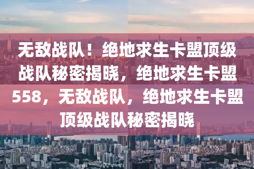 无敌战队！绝地求生卡盟顶级战队秘密揭晓，绝地求生卡盟558，无敌战队，绝地求生卡盟顶级战队秘密揭晓