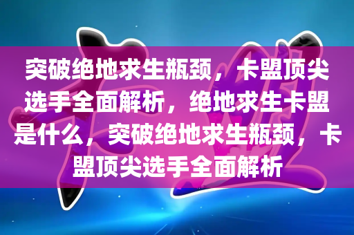 突破绝地求生瓶颈，卡盟顶尖选手全面解析，绝地求生卡盟是什么，突破绝地求生瓶颈，卡盟顶尖选手全面解析