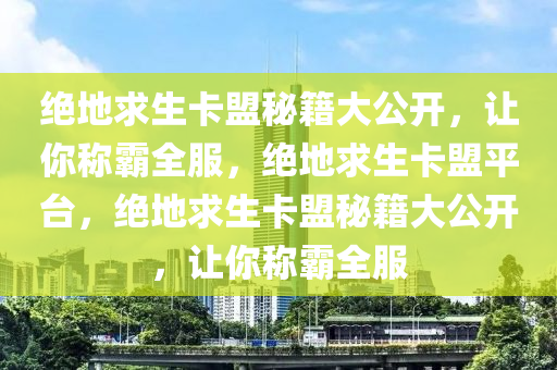 绝地求生卡盟秘籍大公开，让你称霸全服，绝地求生卡盟平台，绝地求生卡盟秘籍大公开，让你称霸全服