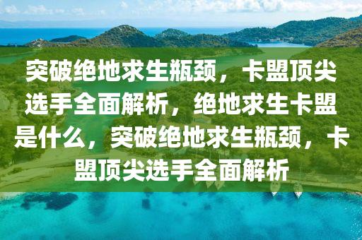 突破绝地求生瓶颈，卡盟顶尖选手全面解析，绝地求生卡盟是什么，突破绝地求生瓶颈，卡盟顶尖选手全面解析