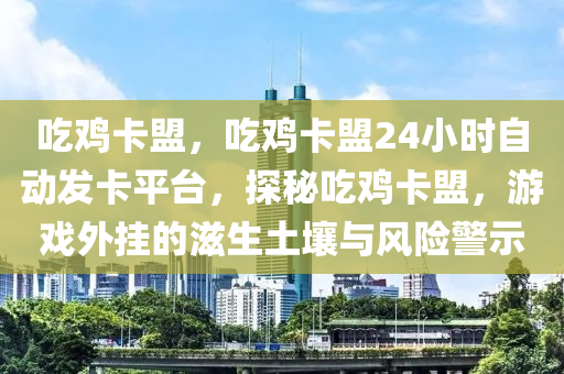 吃鸡卡盟，吃鸡卡盟24小时自动发卡平台，探秘吃鸡卡盟，游戏外挂的滋生土壤与风险警示