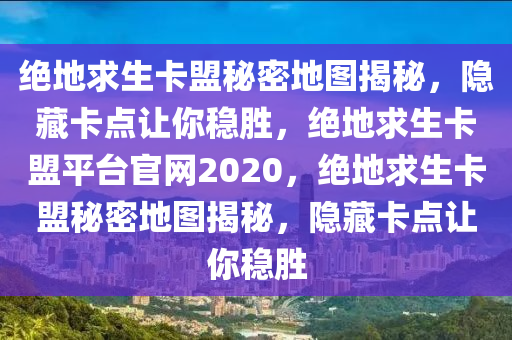 绝地求生卡盟秘密地图揭秘，隐藏卡点让你稳胜，绝地求生卡盟平台官网2020，绝地求生卡盟秘密地图揭秘，隐藏卡点让你稳胜