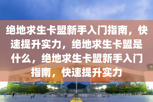 绝地求生卡盟新手入门指南，快速提升实力，绝地求生卡盟是什么，绝地求生卡盟新手入门指南，快速提升实力