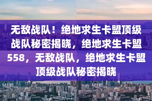 无敌战队！绝地求生卡盟顶级战队秘密揭晓，绝地求生卡盟558，无敌战队，绝地求生卡盟顶级战队秘密揭晓