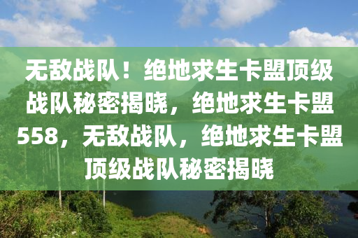 无敌战队！绝地求生卡盟顶级战队秘密揭晓，绝地求生卡盟558，无敌战队，绝地求生卡盟顶级战队秘密揭晓