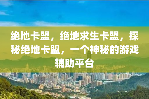 绝地卡盟，绝地求生卡盟，探秘绝地卡盟，一个神秘的游戏辅助平台