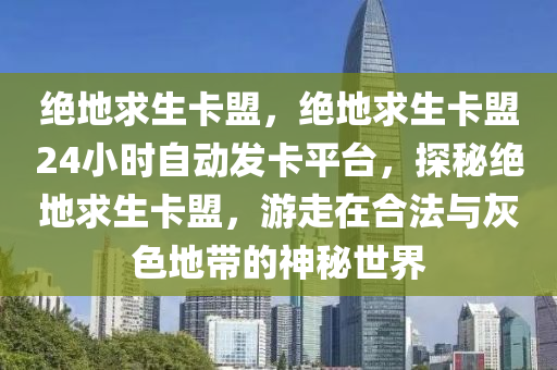 绝地求生卡盟，绝地求生卡盟24小时自动发卡平台，探秘绝地求生卡盟，游走在合法与灰色地带的神秘世界
