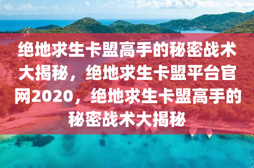 绝地求生卡盟高手的秘密战术大揭秘，绝地求生卡盟平台官网2020，绝地求生卡盟高手的秘密战术大揭秘