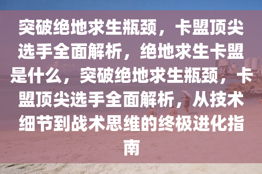 突破绝地求生瓶颈，卡盟顶尖选手全面解析，绝地求生卡盟是什么，突破绝地求生瓶颈，卡盟顶尖选手全面解析，从技术细节到战术思维的终极进化指南