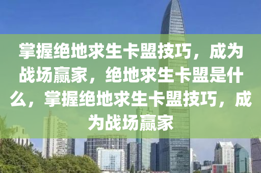 掌握绝地求生卡盟技巧，成为战场赢家，绝地求生卡盟是什么，掌握绝地求生卡盟技巧，成为战场赢家