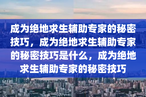成为绝地求生辅助专家的秘密技巧，成为绝地求生辅助专家的秘密技巧是什么，成为绝地求生辅助专家的秘密技巧