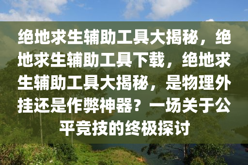 绝地求生辅助工具大揭秘，绝地求生辅助工具下载，绝地求生辅助工具大揭秘，是物理外挂还是作弊神器？一场关于公平竞技的终极探讨
