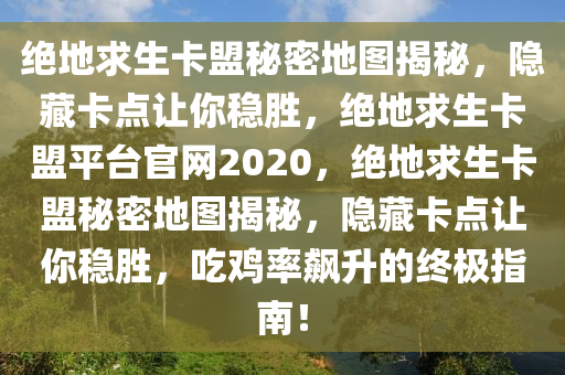 绝地求生卡盟秘密地图揭秘，隐藏卡点让你稳胜，绝地求生卡盟平台官网2020，绝地求生卡盟秘密地图揭秘，隐藏卡点让你稳胜，吃鸡率飙升的终极指南！
