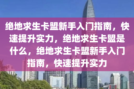 绝地求生卡盟新手入门指南，快速提升实力，绝地求生卡盟是什么，绝地求生卡盟新手入门指南，快速提升实力