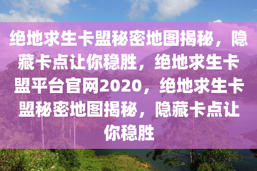 绝地求生卡盟秘密地图揭秘，隐藏卡点让你稳胜，绝地求生卡盟平台官网2020，绝地求生卡盟秘密地图揭秘，隐藏卡点让你稳胜