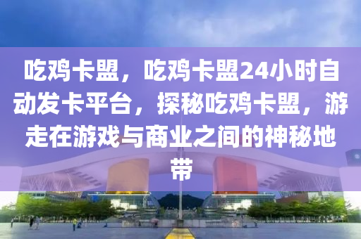 吃鸡卡盟，吃鸡卡盟24小时自动发卡平台，探秘吃鸡卡盟，游走在游戏与商业之间的神秘地带