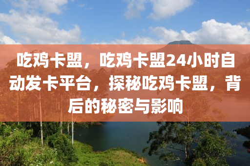 吃鸡卡盟，吃鸡卡盟24小时自动发卡平台，探秘吃鸡卡盟，背后的秘密与影响