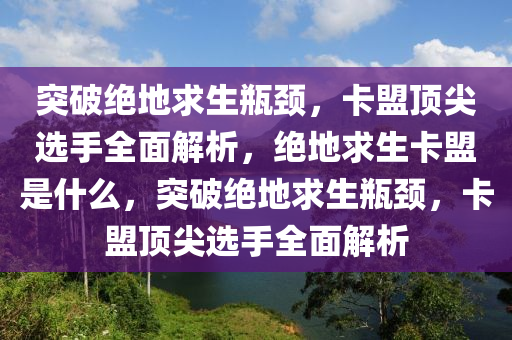 突破绝地求生瓶颈，卡盟顶尖选手全面解析，绝地求生卡盟是什么，突破绝地求生瓶颈，卡盟顶尖选手全面解析