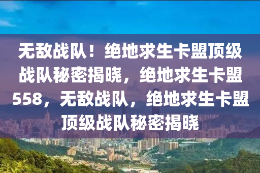 无敌战队！绝地求生卡盟顶级战队秘密揭晓，绝地求生卡盟558，无敌战队，绝地求生卡盟顶级战队秘密揭晓