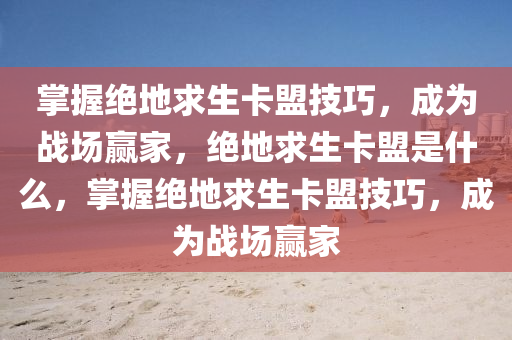 掌握绝地求生卡盟技巧，成为战场赢家，绝地求生卡盟是什么，掌握绝地求生卡盟技巧，成为战场赢家