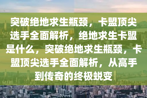 突破绝地求生瓶颈，卡盟顶尖选手全面解析，绝地求生卡盟是什么，突破绝地求生瓶颈，卡盟顶尖选手全面解析，从高手到传奇的终极蜕变