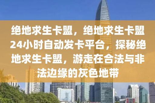 绝地求生卡盟，绝地求生卡盟24小时自动发卡平台，探秘绝地求生卡盟，游走在合法与非法边缘的灰色地带