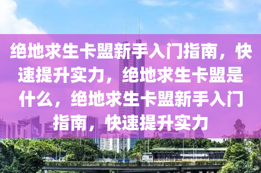 绝地求生卡盟新手入门指南，快速提升实力，绝地求生卡盟是什么，绝地求生卡盟新手入门指南，快速提升实力