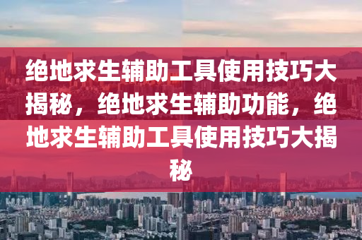 绝地求生辅助工具使用技巧大揭秘，绝地求生辅助功能，绝地求生辅助工具使用技巧大揭秘