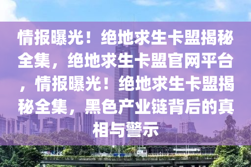 情报曝光！绝地求生卡盟揭秘全集，绝地求生卡盟官网平台，情报曝光！绝地求生卡盟揭秘全集，黑色产业链背后的真相与警示