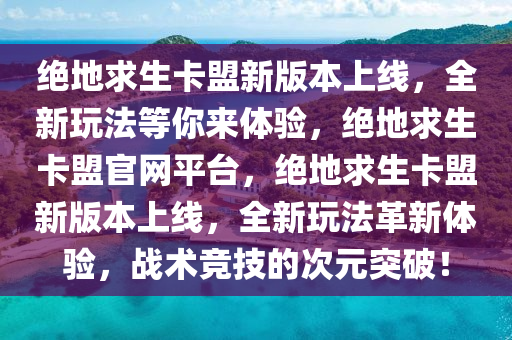绝地求生卡盟新版本上线，全新玩法等你来体验，绝地求生卡盟官网平台，绝地求生卡盟新版本上线，全新玩法革新体验，战术竞技的次元突破！