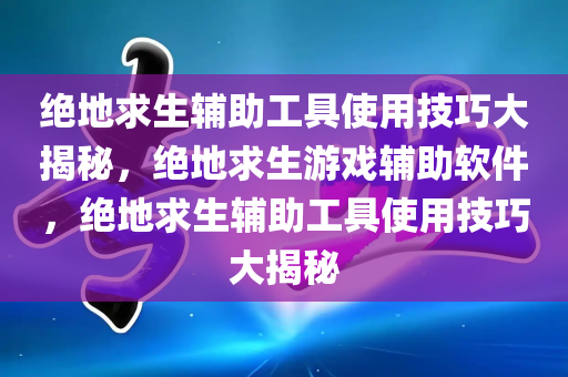 绝地求生辅助工具使用技巧大揭秘，绝地求生游戏辅助软件，绝地求生辅助工具使用技巧大揭秘