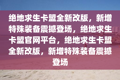 绝地求生卡盟全新改版，新增特殊装备震撼登场，绝地求生卡盟官网平台，绝地求生卡盟全新改版，新增特殊装备震撼登场