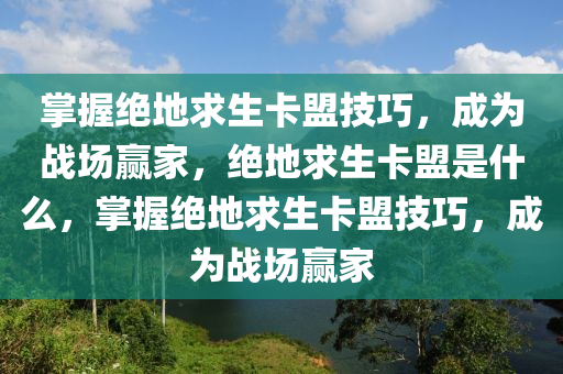 掌握绝地求生卡盟技巧，成为战场赢家，绝地求生卡盟是什么，掌握绝地求生卡盟技巧，成为战场赢家