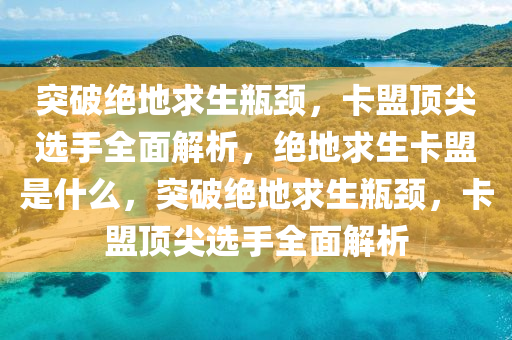 突破绝地求生瓶颈，卡盟顶尖选手全面解析，绝地求生卡盟是什么，突破绝地求生瓶颈，卡盟顶尖选手全面解析