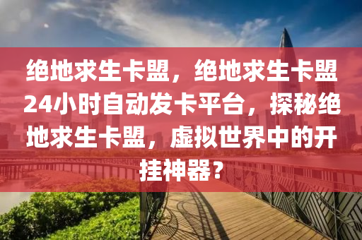 绝地求生卡盟，绝地求生卡盟24小时自动发卡平台，探秘绝地求生卡盟，虚拟世界中的开挂神器？