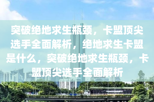 突破绝地求生瓶颈，卡盟顶尖选手全面解析，绝地求生卡盟是什么，突破绝地求生瓶颈，卡盟顶尖选手全面解析