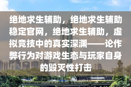 绝地求生辅助，绝地求生辅助稳定官网，绝地求生辅助，虚拟竞技中的真实深渊——论作弊行为对游戏生态与玩家自身的毁灭性打击