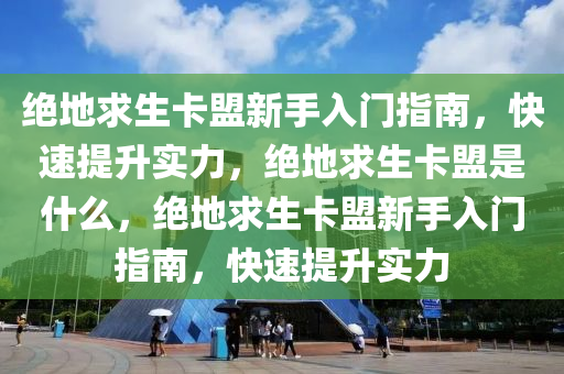 绝地求生卡盟新手入门指南，快速提升实力，绝地求生卡盟是什么，绝地求生卡盟新手入门指南，快速提升实力