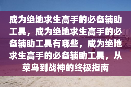 成为绝地求生高手的必备辅助工具，成为绝地求生高手的必备辅助工具有哪些，成为绝地求生高手的必备辅助工具，从菜鸟到战神的终极指南