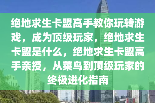 绝地求生卡盟高手教你玩转游戏，成为顶级玩家，绝地求生卡盟是什么，绝地求生卡盟高手亲授，从菜鸟到顶级玩家的终极进化指南