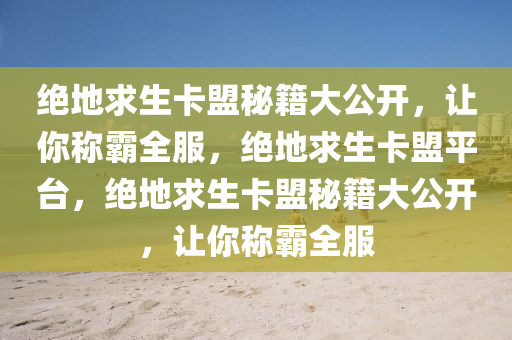 绝地求生卡盟秘籍大公开，让你称霸全服，绝地求生卡盟平台，绝地求生卡盟秘籍大公开，让你称霸全服
