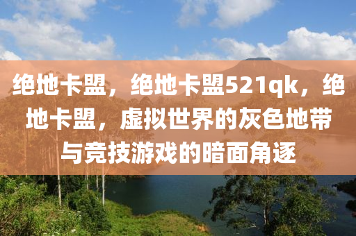 绝地卡盟，绝地卡盟521qk，绝地卡盟，虚拟世界的灰色地带与竞技游戏的暗面角逐