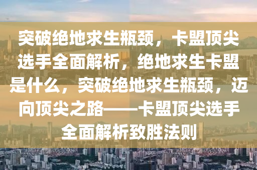 突破绝地求生瓶颈，卡盟顶尖选手全面解析，绝地求生卡盟是什么，突破绝地求生瓶颈，迈向顶尖之路——卡盟顶尖选手全面解析致胜法则