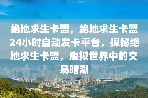 绝地求生卡盟，绝地求生卡盟24小时自动发卡平台，探秘绝地求生卡盟，虚拟世界中的交易暗潮