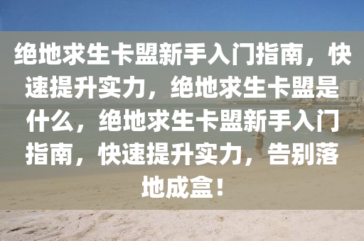 绝地求生卡盟新手入门指南，快速提升实力，绝地求生卡盟是什么，绝地求生卡盟新手入门指南，快速提升实力，告别落地成盒！