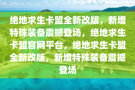绝地求生卡盟全新改版，新增特殊装备震撼登场，绝地求生卡盟官网平台，绝地求生卡盟全新改版，新增特殊装备震撼登场