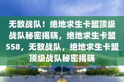 无敌战队！绝地求生卡盟顶级战队秘密揭晓，绝地求生卡盟558，无敌战队，绝地求生卡盟顶级战队秘密揭晓