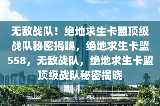 无敌战队！绝地求生卡盟顶级战队秘密揭晓，绝地求生卡盟558，无敌战队，绝地求生卡盟顶级战队秘密揭晓